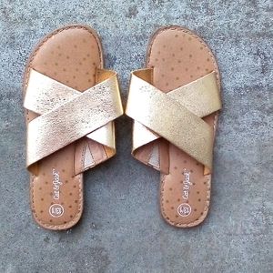 Cat & Jack Gold Girl Slides